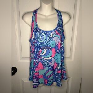 Lilly Pulitzer Luxletic Tank Top Sea Jewels Print Women’s  Size Medium